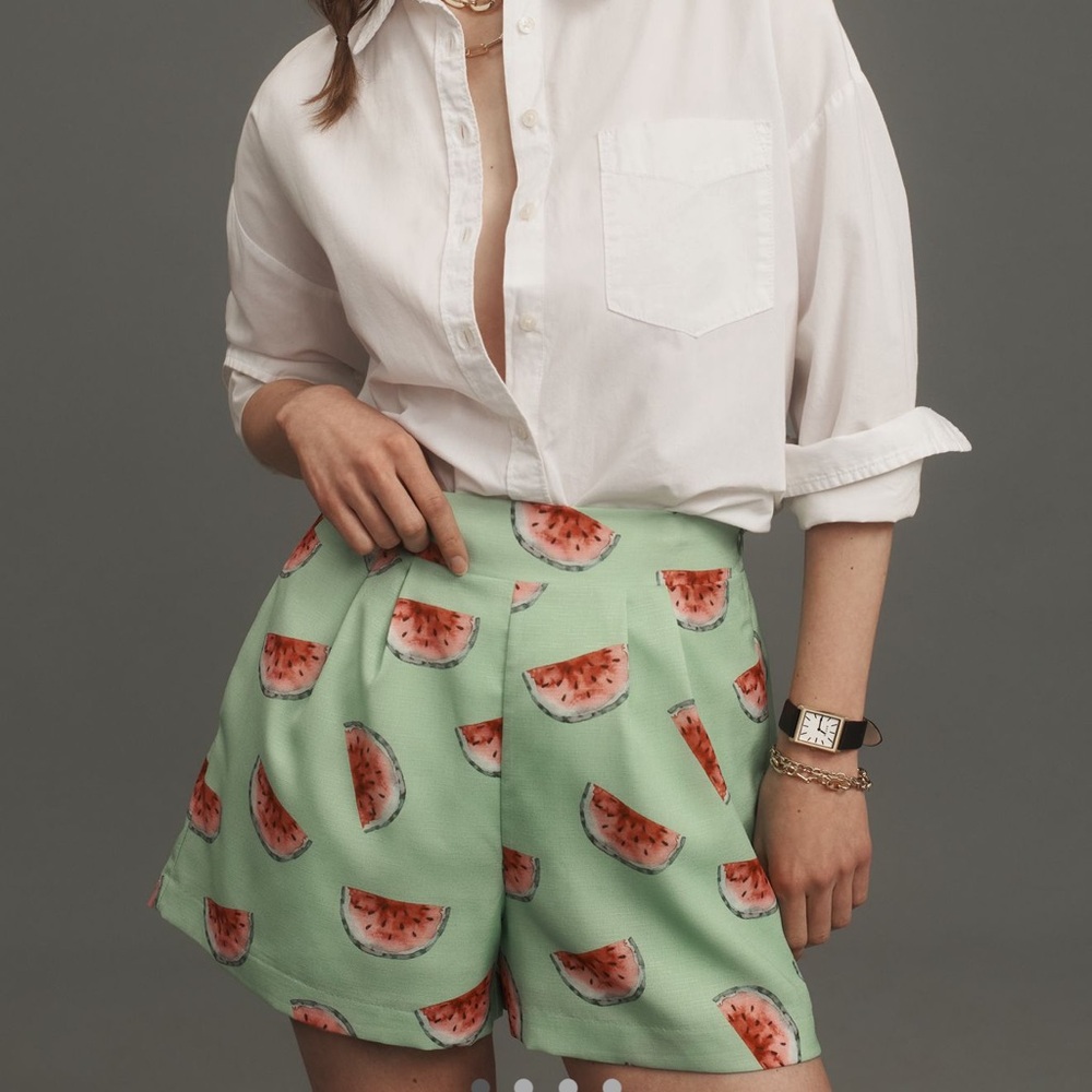 *Anthropologie Hutch Printed Pleated Shorts